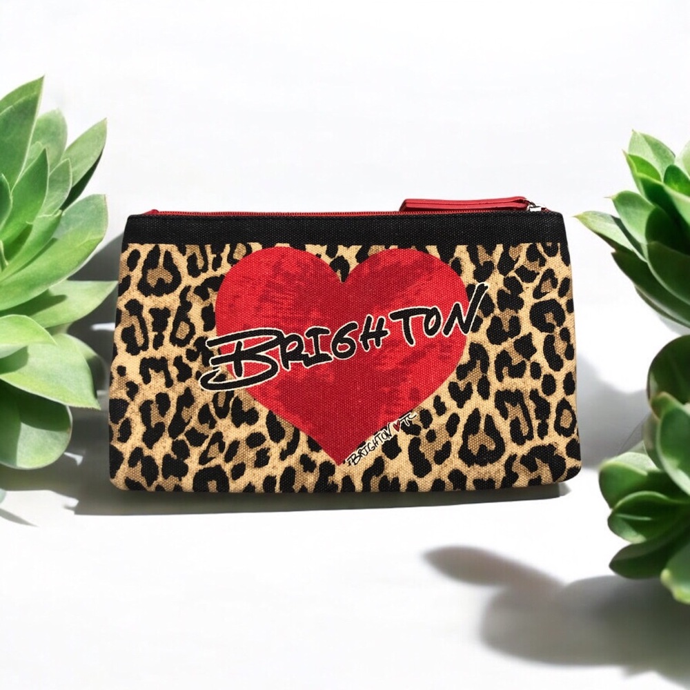 Brighton Leopard Zip Canvas Cosmetic Bag